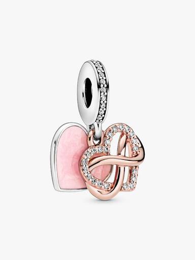 Charm Pendente Brilhante Coração Infinito