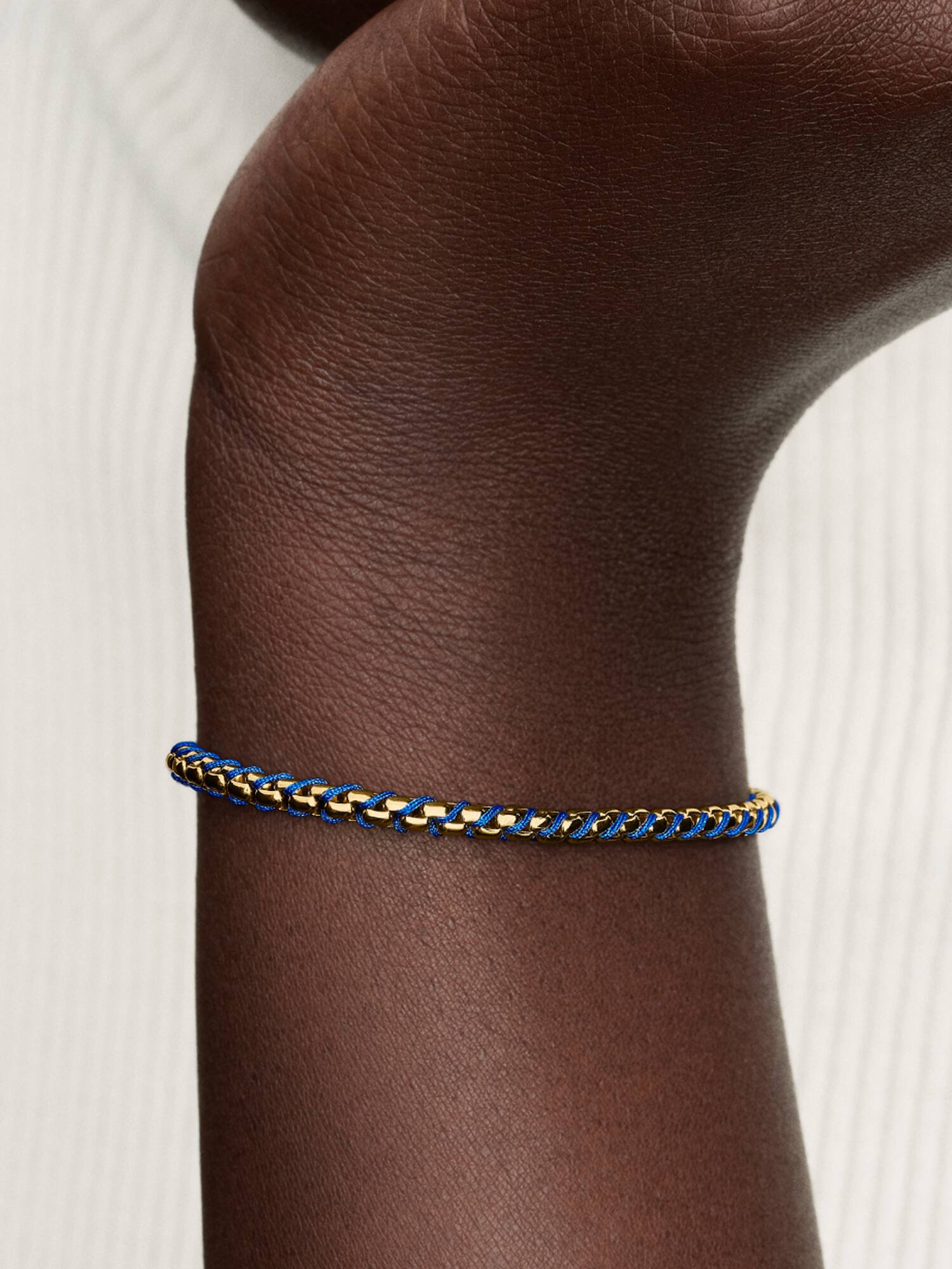 Pulseira Corrente Snake Cordão Azul