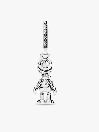 Disney Pinocchio silver dangle with clear cubic zirconia