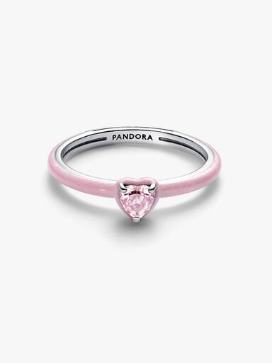 Anel de coração de chakra rosa