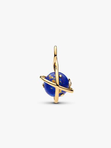 Charm Pendente Giratório de Planeta em Azul Celestial