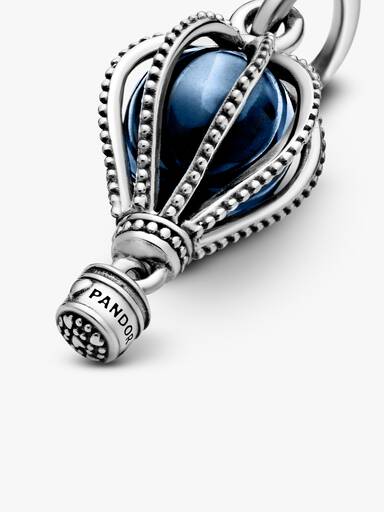 Charm Pendente Balão de Ar Quente Rosa Brilhante