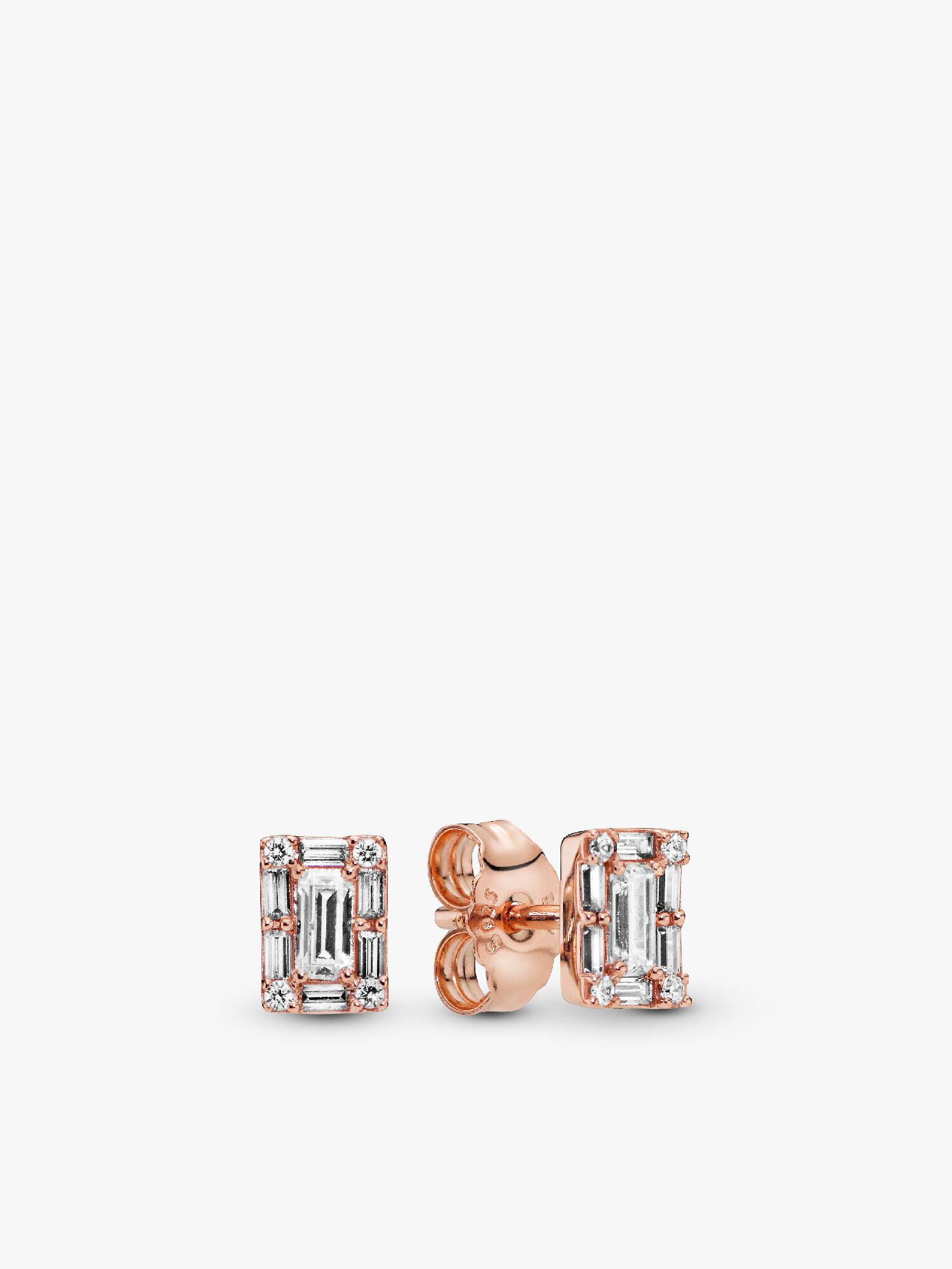 Ice cube PANDORA Rose stud earrings with clear cubic zirconia