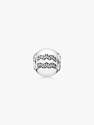 AQUARIUS ESSENCE COLLECTION charm in silver with cubic zirconia