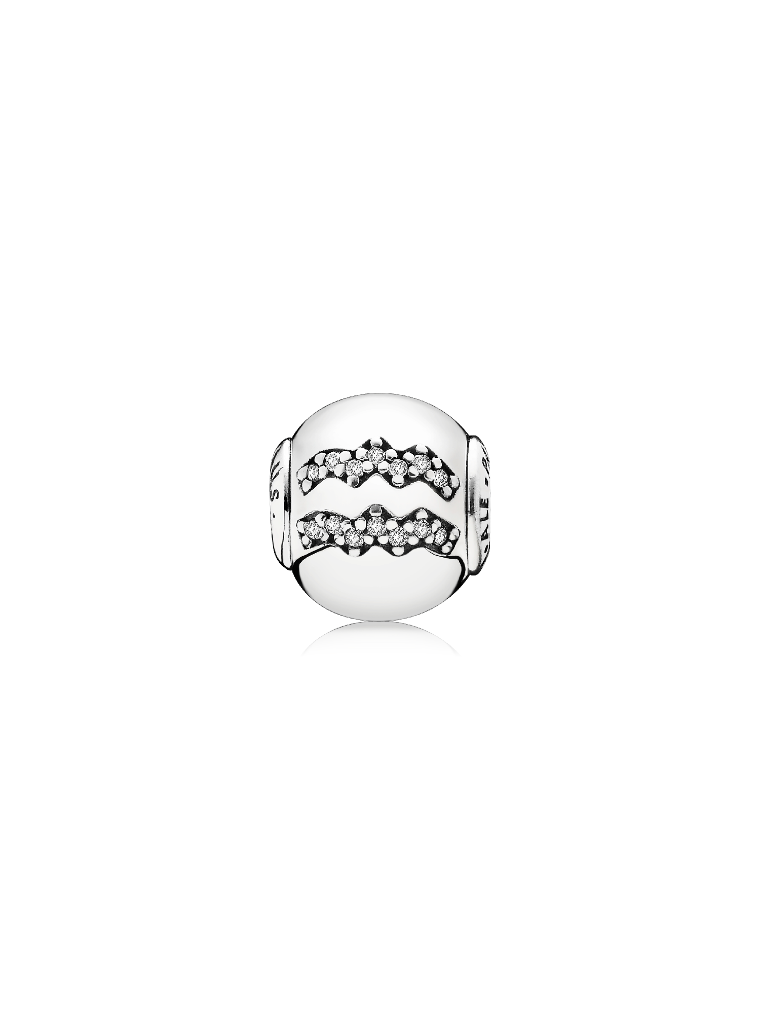 AQUARIUS ESSENCE COLLECTION charm in silver with cubic zirconia