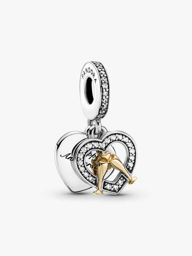 Charm pendente de dois tons de feliz aniversário