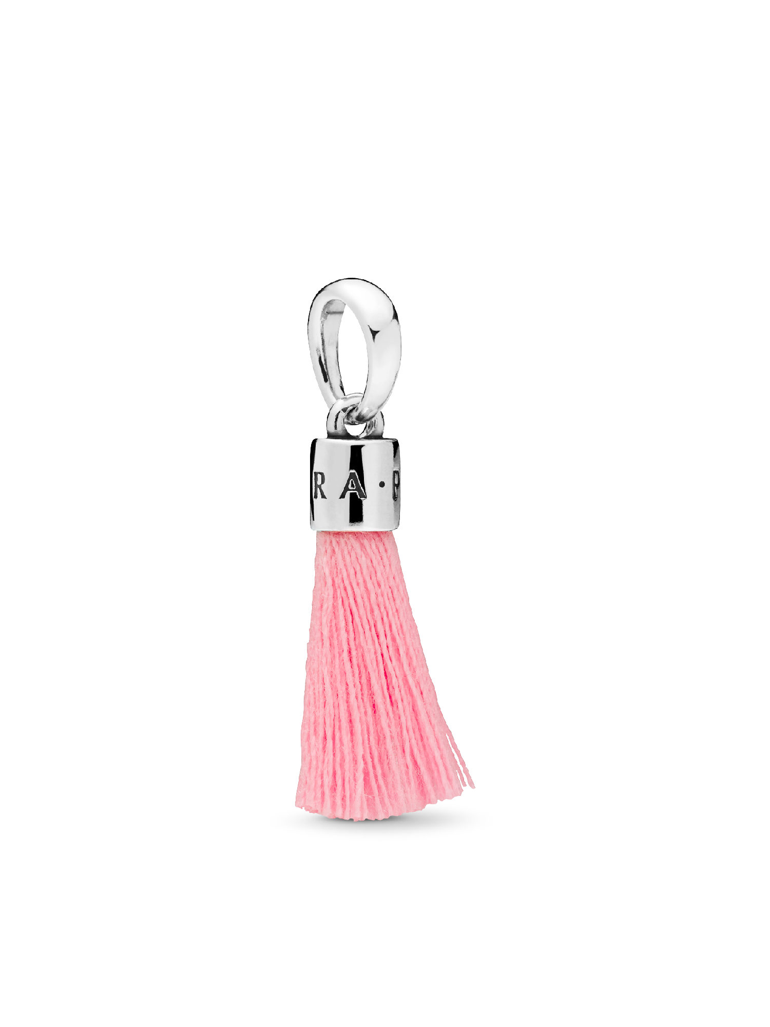 Bright Rosa Tecido Tassel Charm Pendente