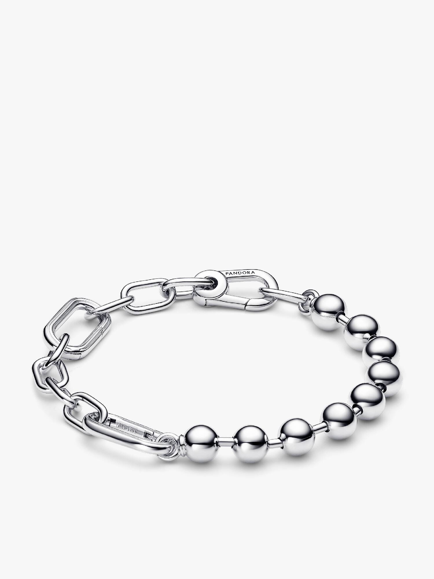 Pulseira Corrente de Elos e Esferas de Metal