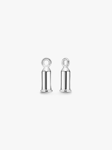 Silver earring barrel for pave charms