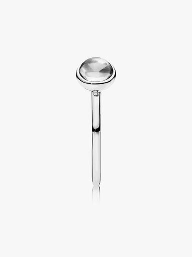 Silver ring with clear cubic zirconia