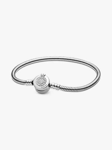 Pulseira Corrente Snake com Coroa Brilhante