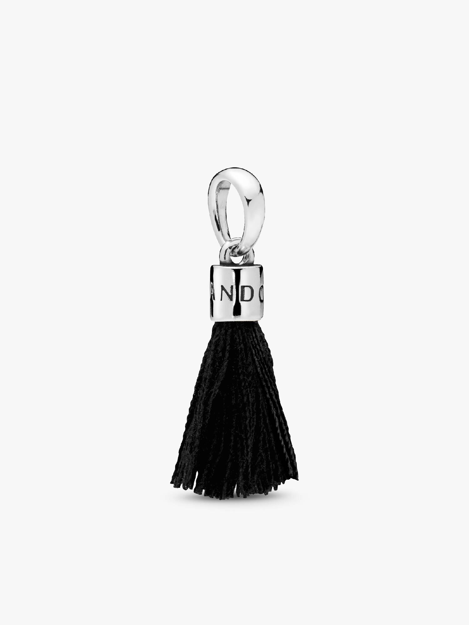 Preto Tecido Tassel Charm Pendente