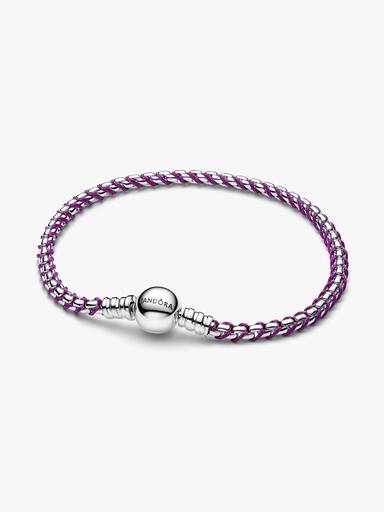 Pulseira Corrente Snake Cordão Roxo