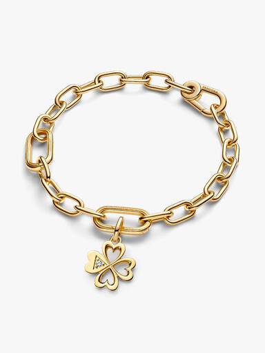 Charm Medalhão Coração Trevo de Quatro Folhas Pandora ME