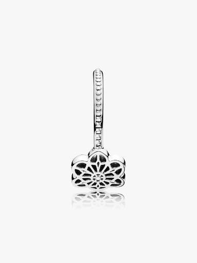 Floral daisy lace silver ring