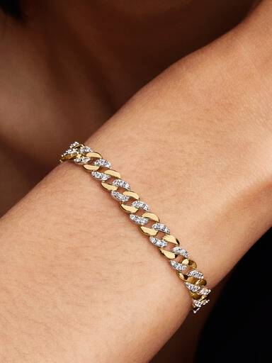 Pulseira Corrente Cubana em Pavé Pandora Timeless
