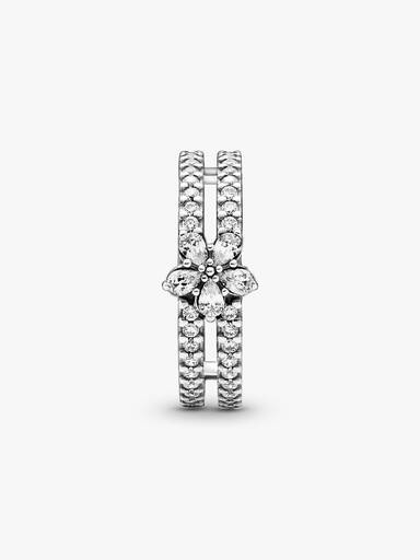 Anel Brilhante Snowflake Duplo