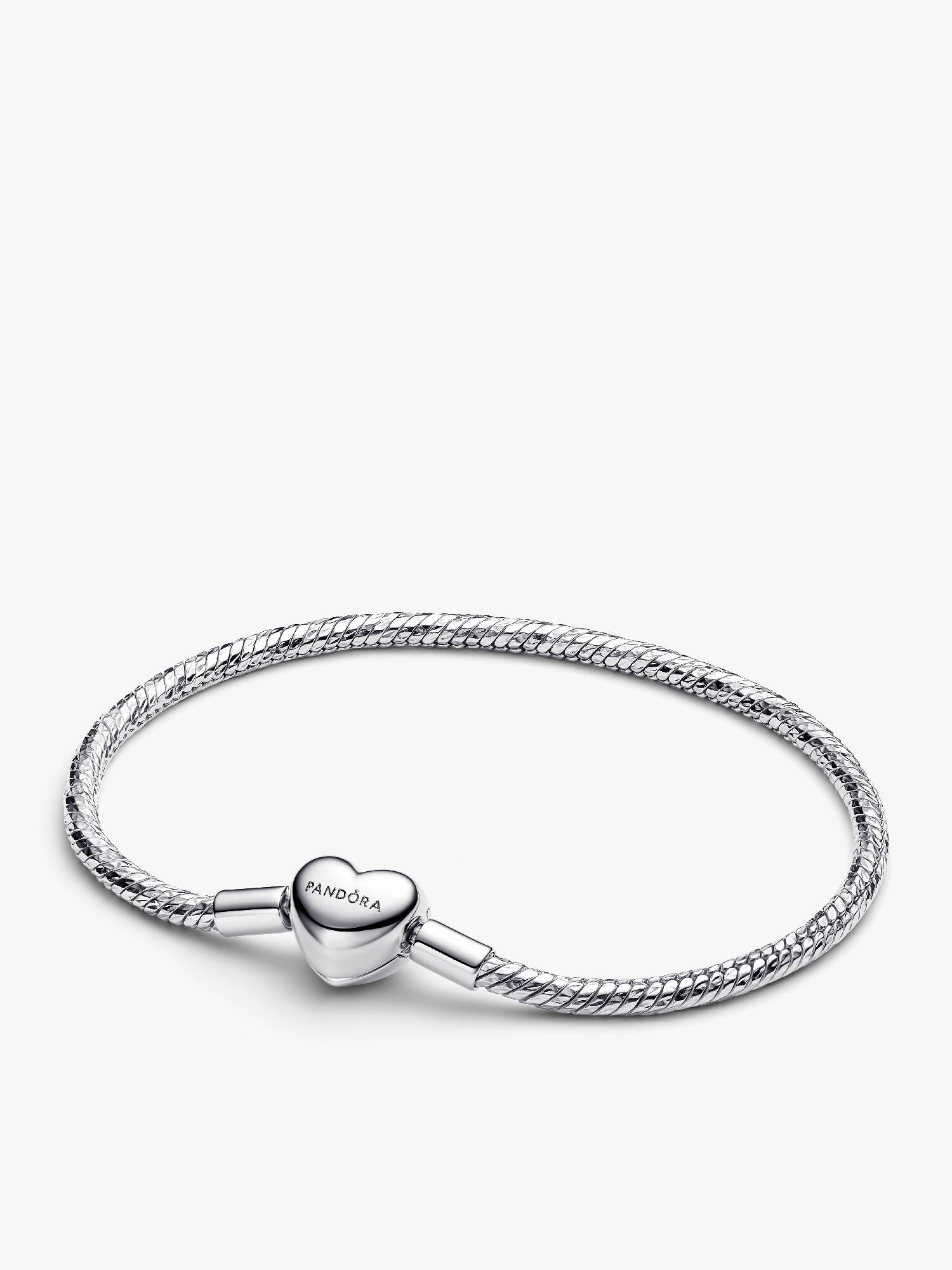 Pulseira Corrente Snake Facetada e Fecho de Coração