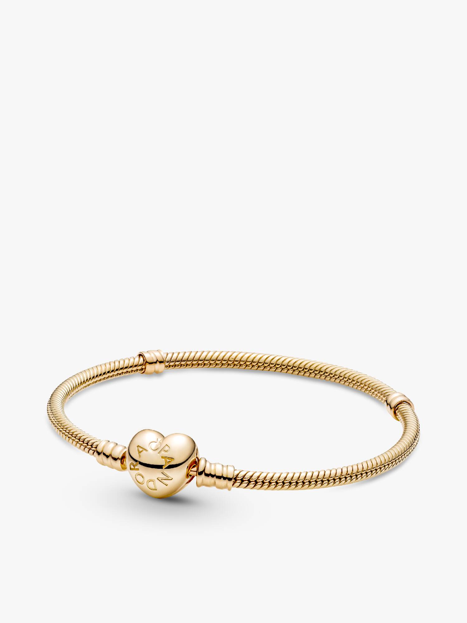Bracelete Diseño Corrente de Serpiente Cierre de Coração Pandora Moments