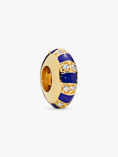 Pandora Shine spacer with clear cubic zirconia and blue enamel
