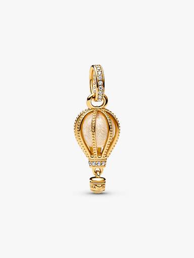 Charm pendente de balão de ar quente transparente e brilhante