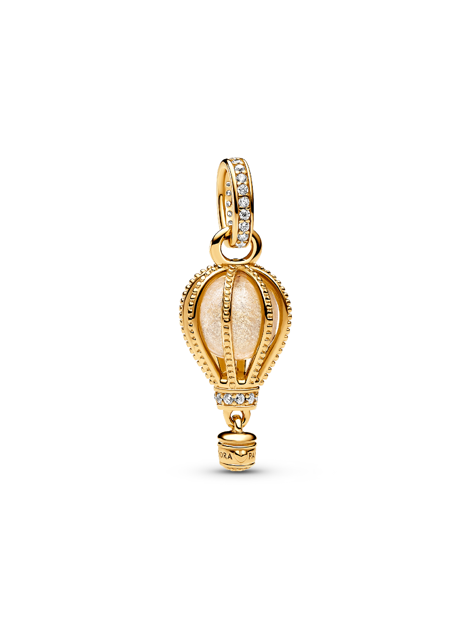 Charm pendente de balão de ar quente transparente e brilhante