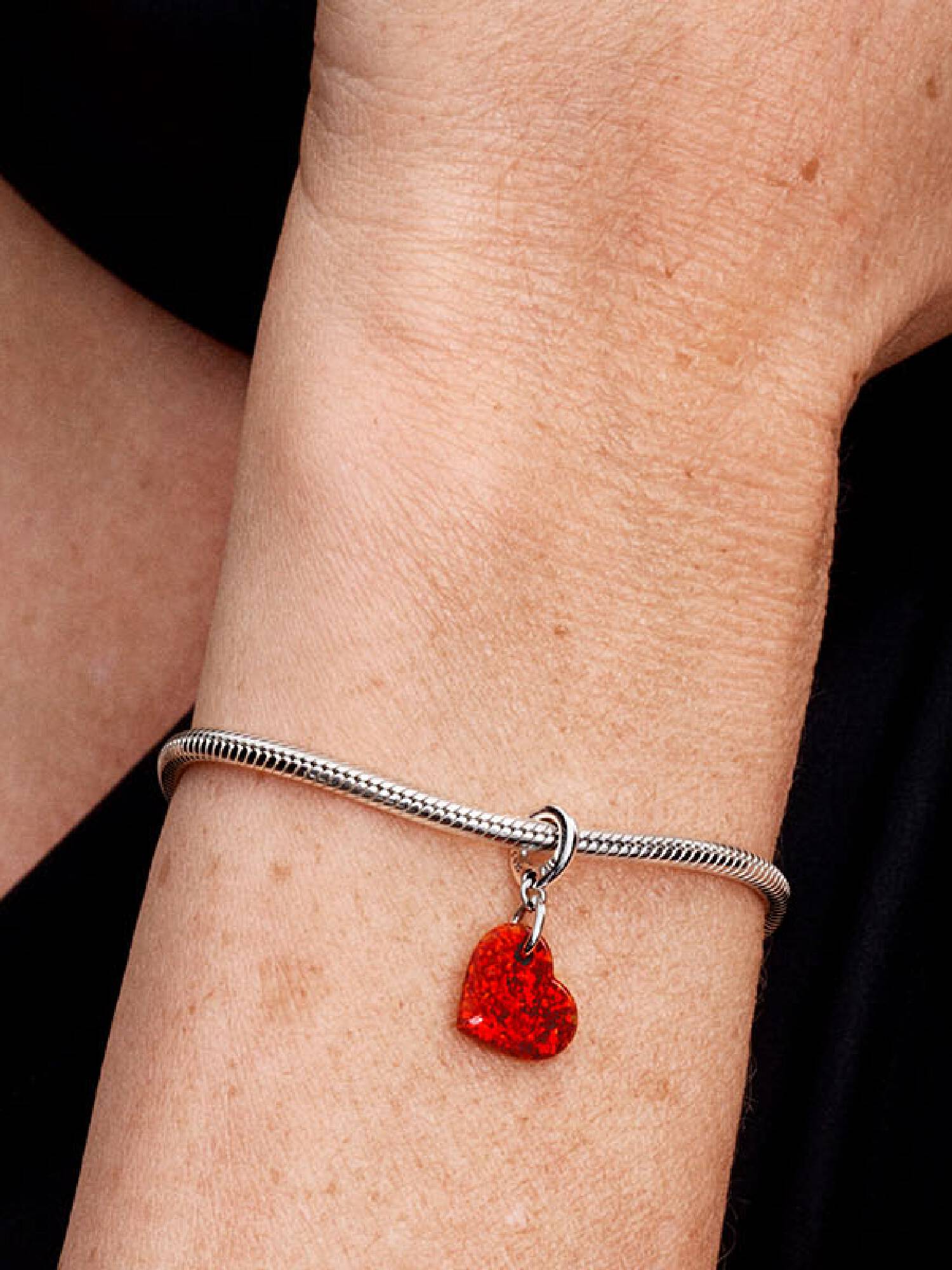 Charm Pendente de Coração Vermelho Fruta-Cor