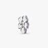 Floral silver spacer with lilac crystal Floral silver spacer with lilac crystal