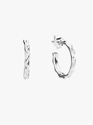 Silver earring, wave