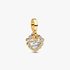 Charm pendente duplo com coração brilhante Charm pendente duplo com coração brilhante
