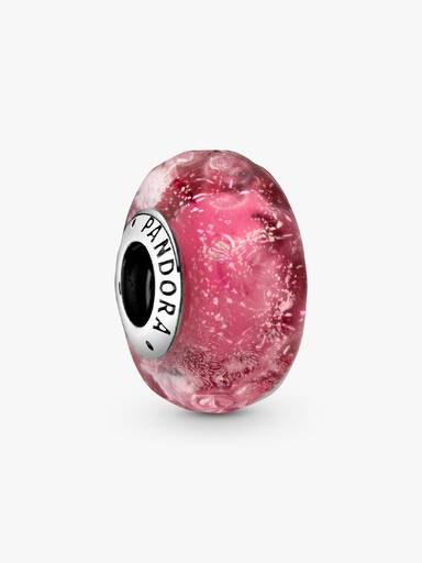 Charm Vidro de Murano Rosa Ondulado Fancy