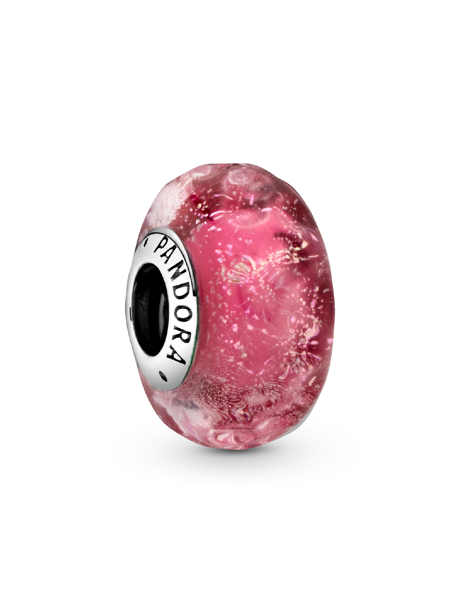 Charm Vidro de Murano Rosa Ondulado Fancy