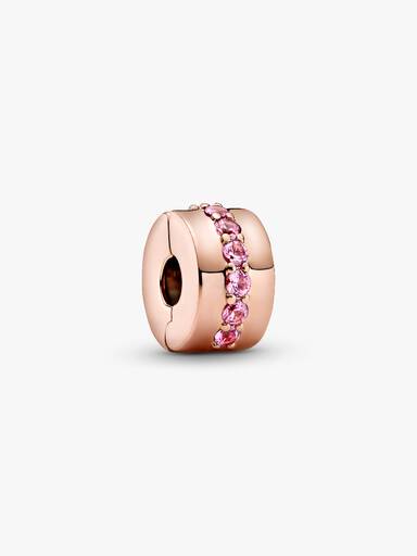 14k Rose gold-plated clip with synthetic pink sapphire