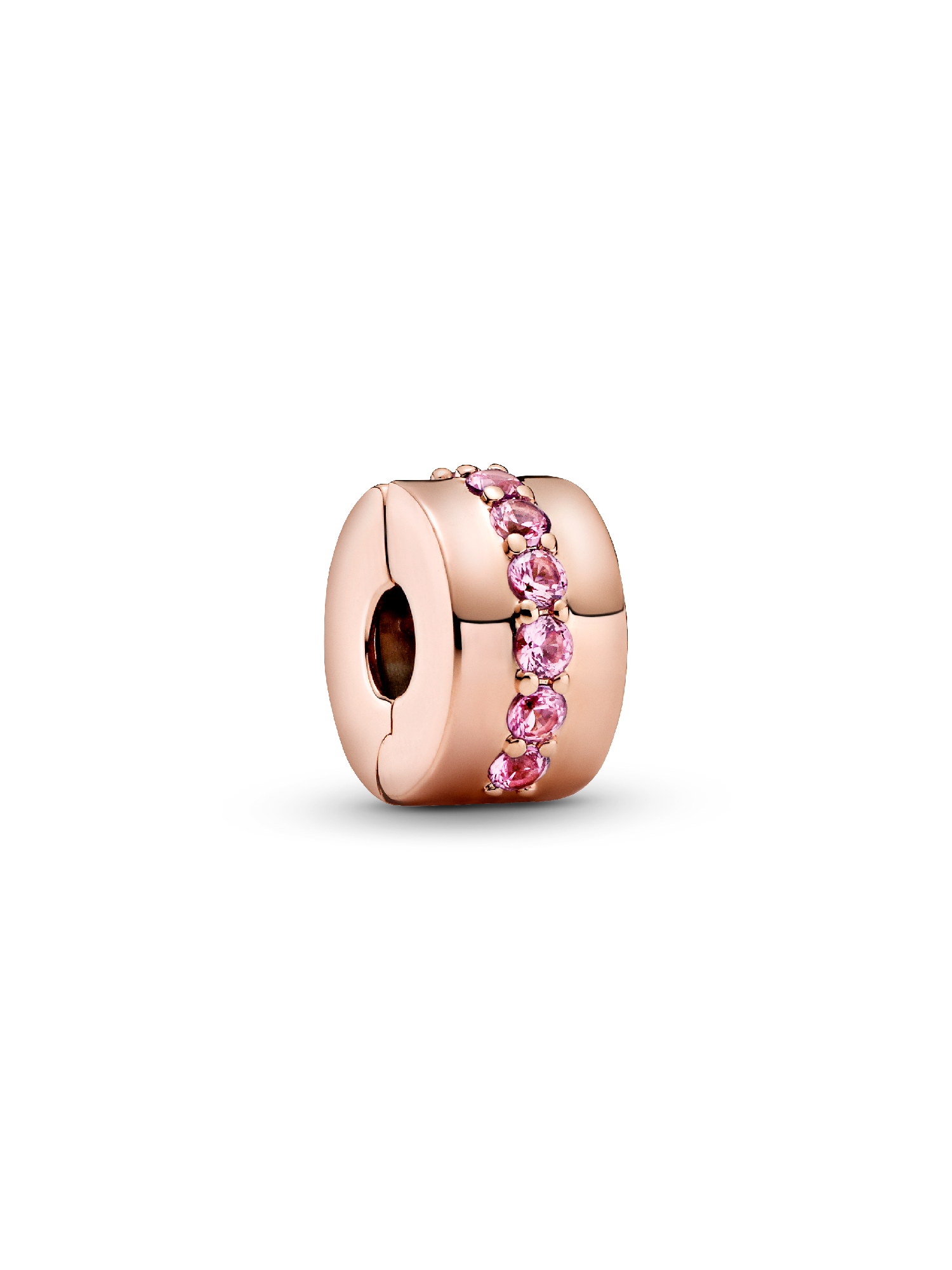 14k Rose gold-plated clip with synthetic pink sapphire