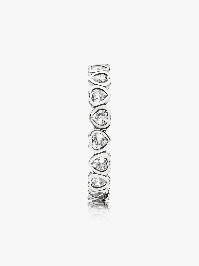 Heart silver ring with cubic zirconia