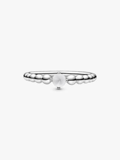 Anel Milky Branco Beaded