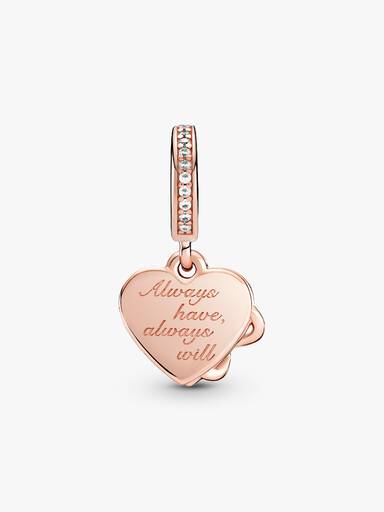 Charm Pendente Coração com Infinito Te Amo