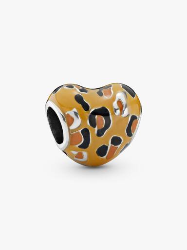 Leopard Print Coração Charm