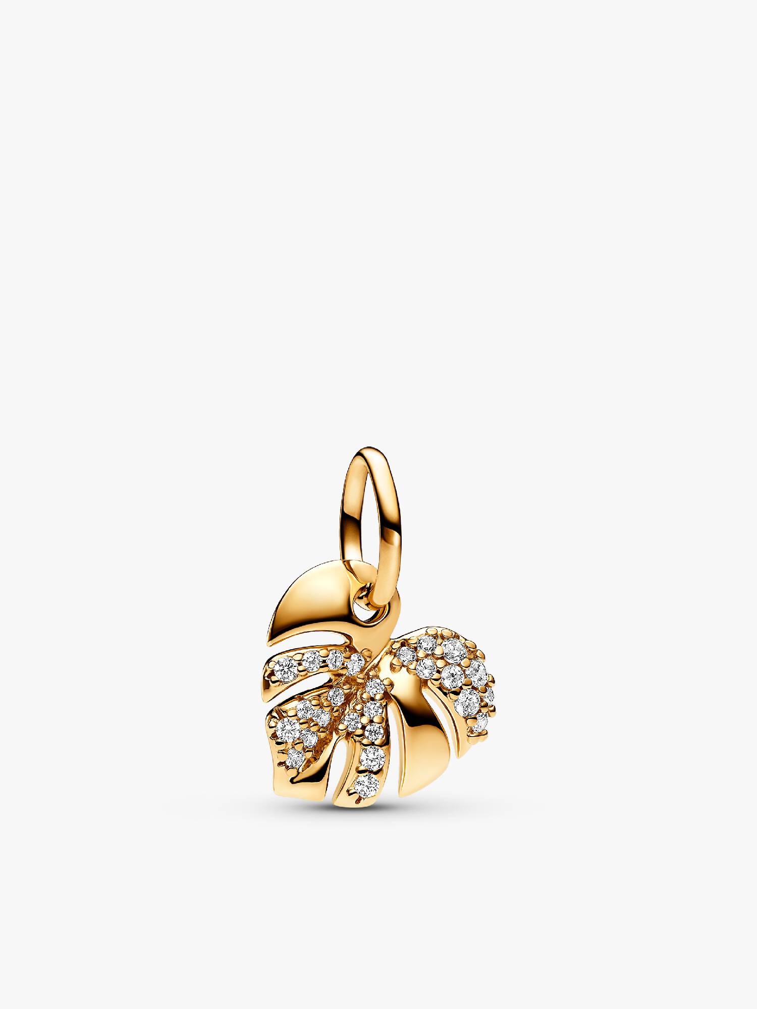 Charm Pendente Folha de Monstera Brilhante