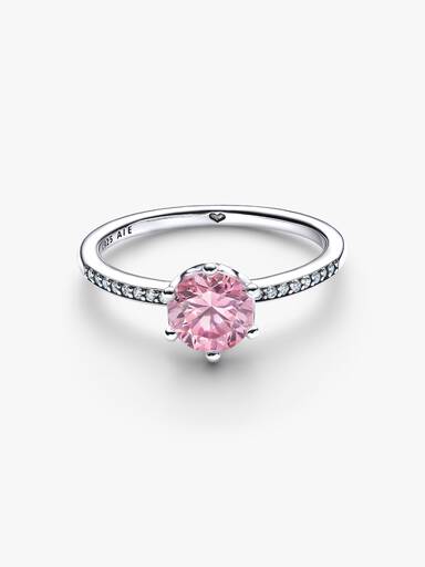 Anel Coroa Deslumbrante Rosa