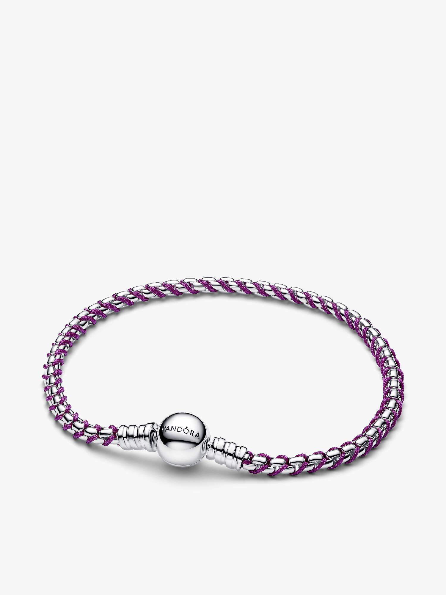 Pulseira Corrente Snake Cordão Roxo