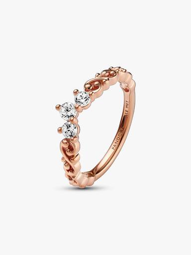 Anel Coroa Espiral Brilhante
