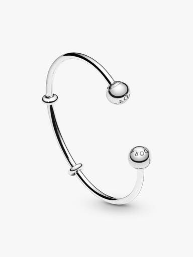Bracelete Rígido Aberto entre Esferas