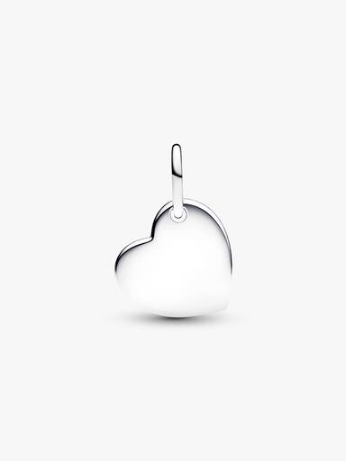 Charm Pendente Coração Gravável com Pedra Azul Turqueza