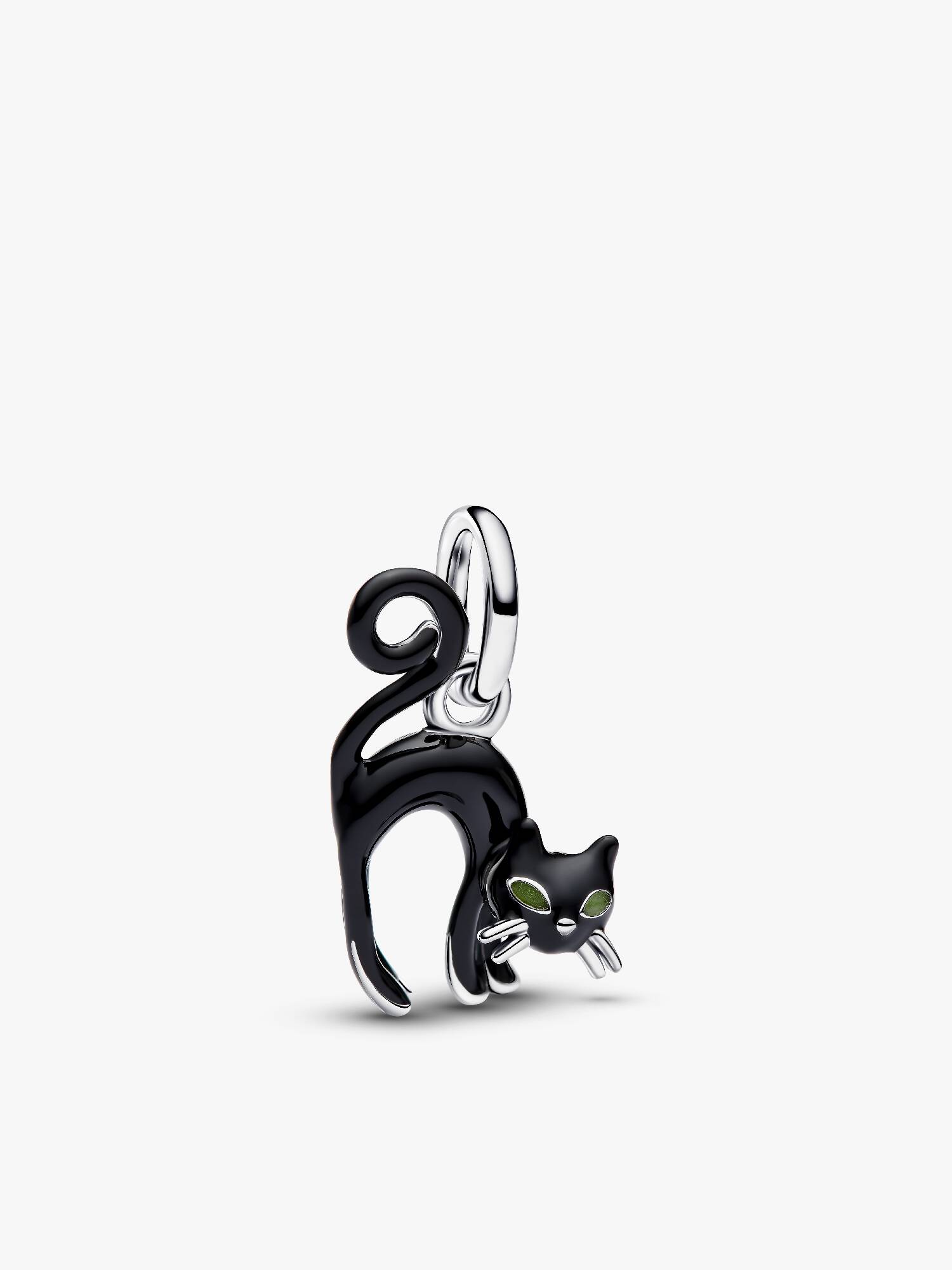 Charm Pendente de Gato Preto Brilha no Escuro