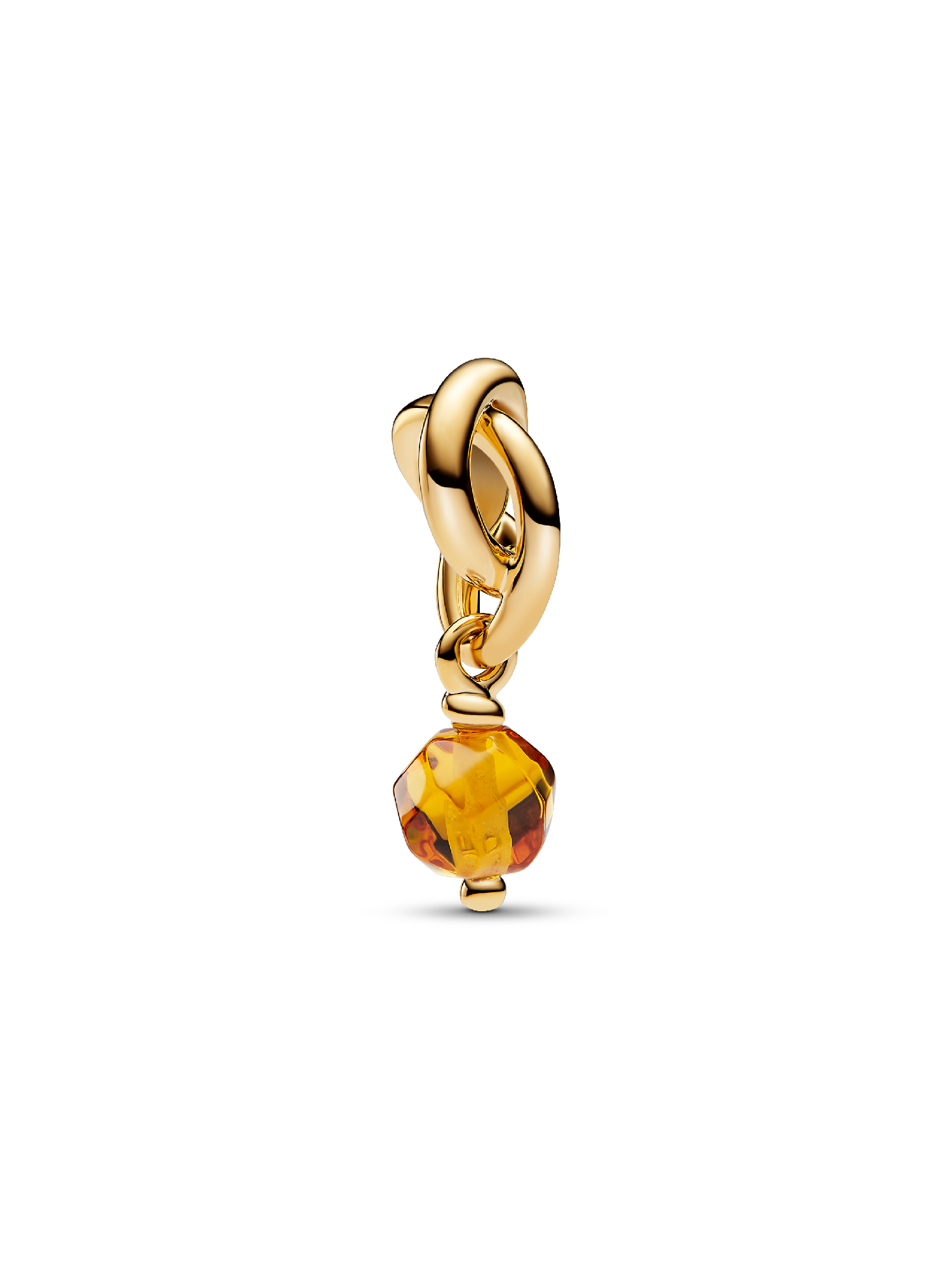 Charm pendente círculo da eternidade em mel facetado