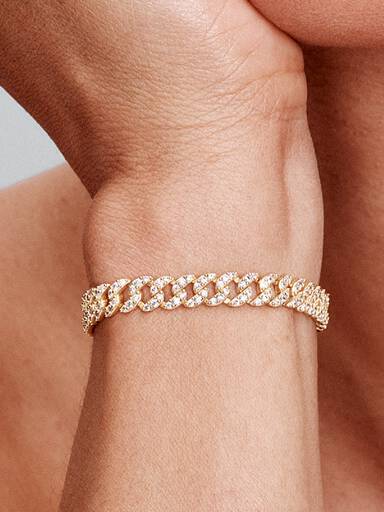 Pulseira Corrente Cubana em Pavé Pandora Timeless