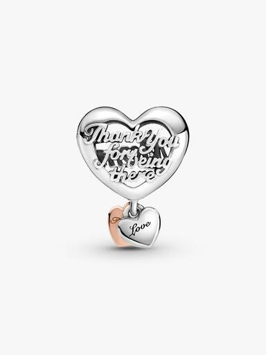 Charm de coração Obrigado Mãe