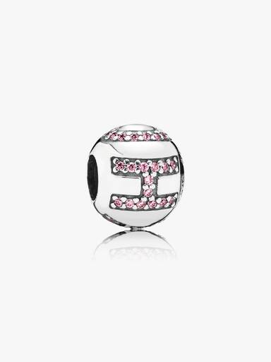 HOPE silver charm with pink cubic zirconia