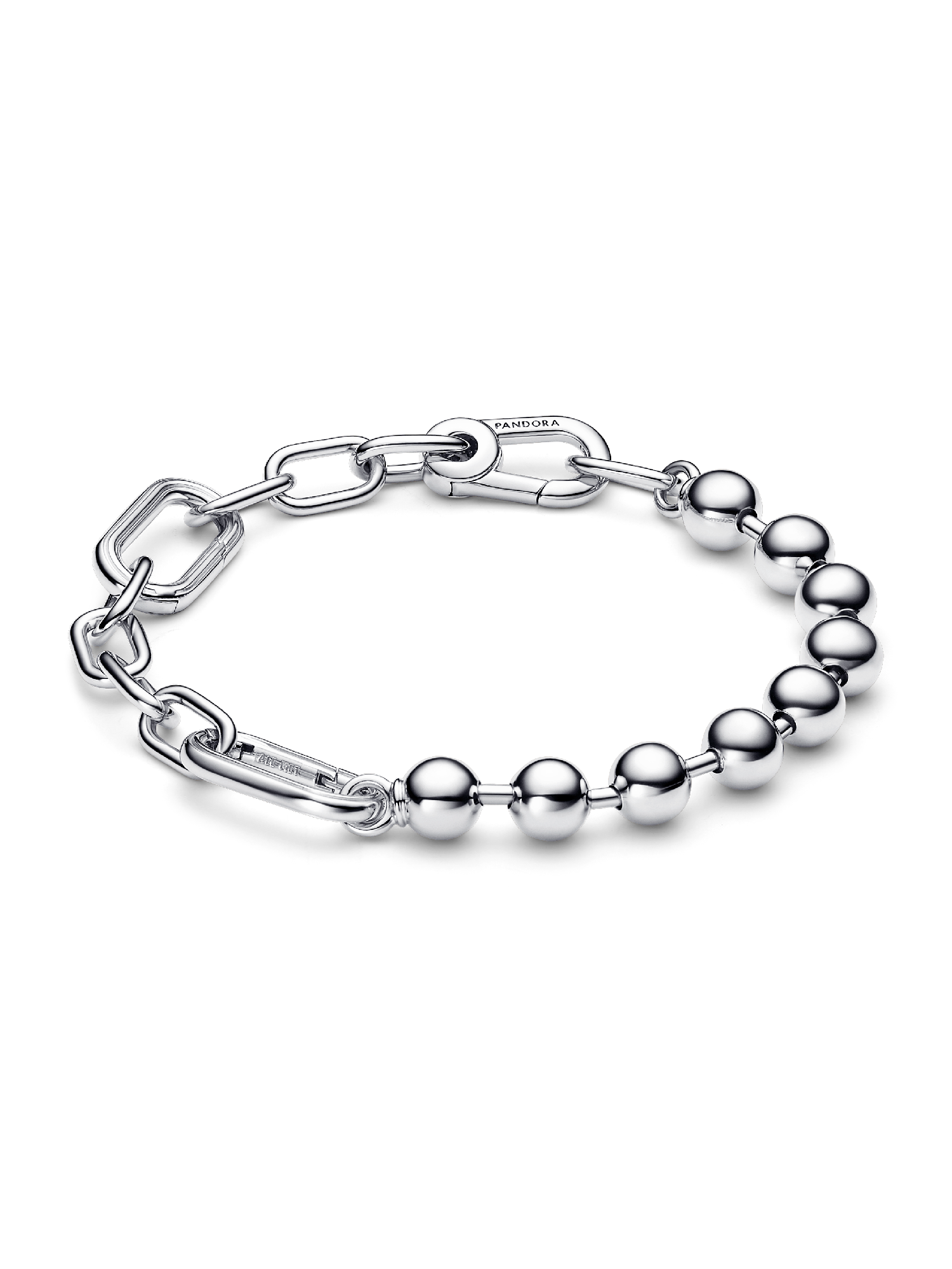 Pulseira Corrente de Elos e Esferas de Metal